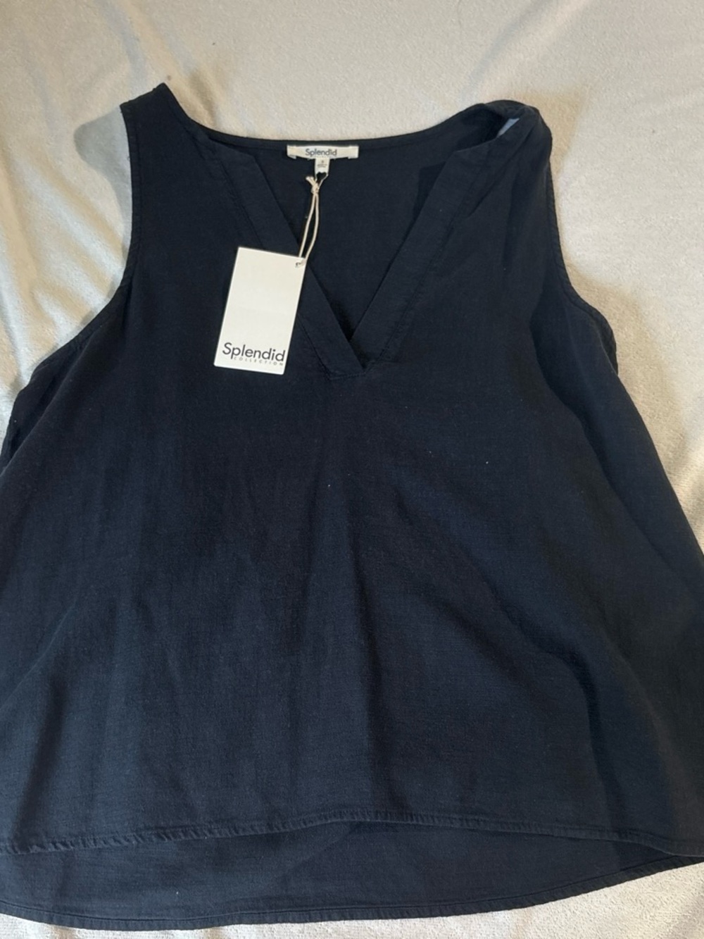 Splendid Navy Sleeveless V-Neck Tank